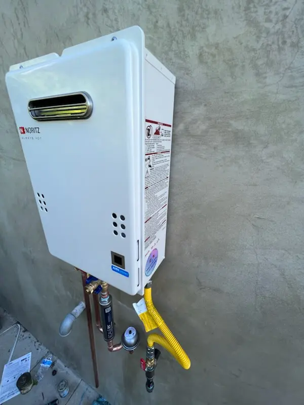 Tankless water heater installation for Blue Rock Manor homes